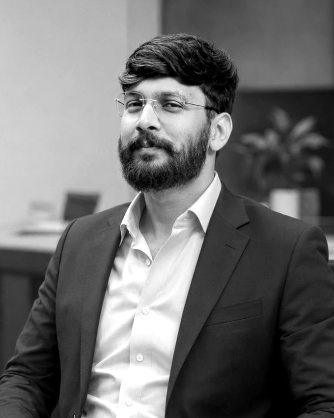 Sathvik V Anand, monochrome portrait